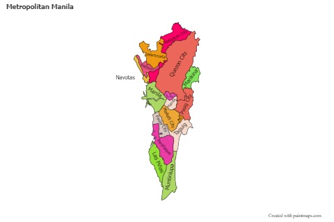 Contoh Peta untuk Metropolitan Manila (berwarna)