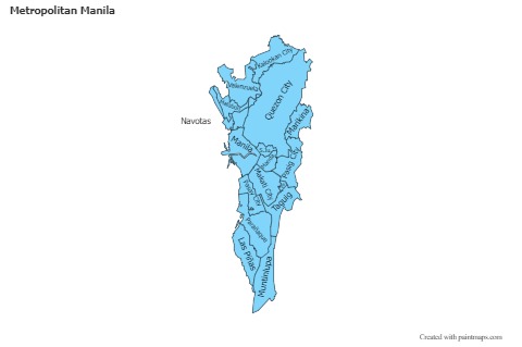 Contoh Peta untuk Metropolitan Manila (biru)