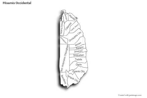Contoh Peta untuk Misamis Occidental (hitam-putih,bayangan)