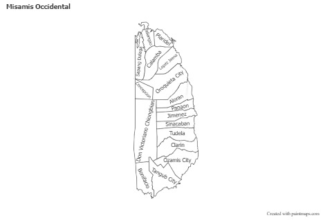 Contoh Peta untuk Misamis Occidental (hitam-putih)