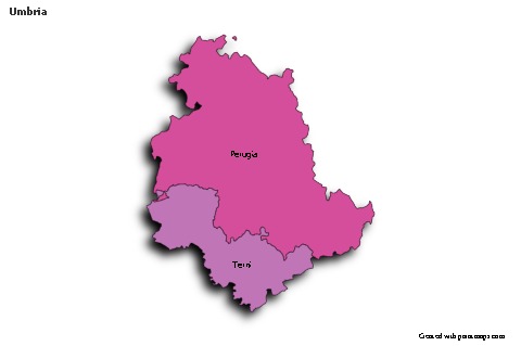 Sample Maps for Umbria (colored,shadowy)