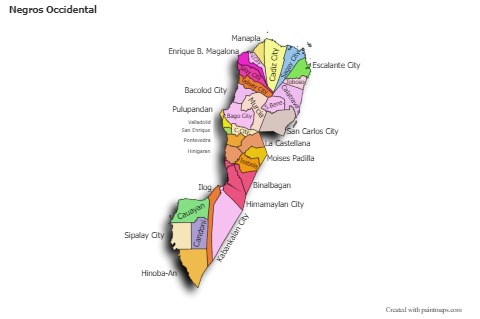 Contoh Peta untuk Negros Occidental (berwarna,bayangan)