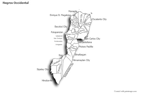 Contoh Peta untuk Negros Occidental (hitam-putih,bayangan)