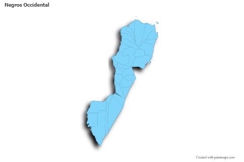 Contoh Peta untuk Negros Occidental (biru,garis luar,bayangan)