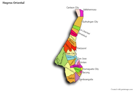 Negros Oriental için Örnek Haritalar (renkli,gölgeli)