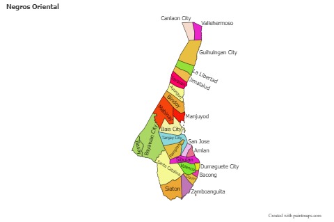 Negros Oriental için Örnek Haritalar (renkli)