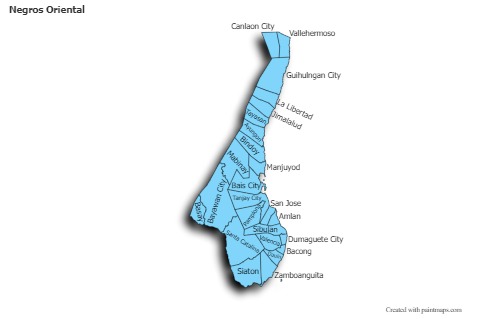 Negros Oriental için Örnek Haritalar (mavi,gölgeli)
