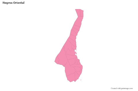 Negros Oriental için Örnek Haritalar (pembe,anahat)