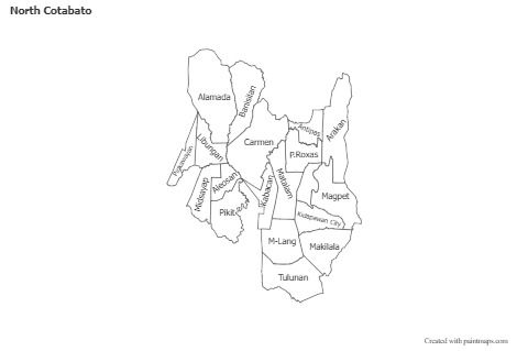 Contoh Peta untuk North Cotabato (hitam-putih)