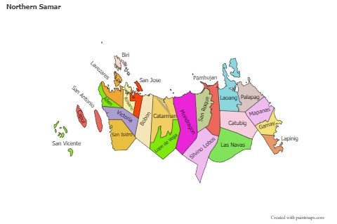 Contoh Peta untuk Northern Samar (berwarna)