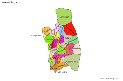 Contoh Peta untuk Nueva Ecija (berwarna)