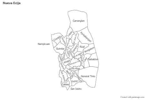 Contoh Peta untuk Nueva Ecija (hitam-putih)