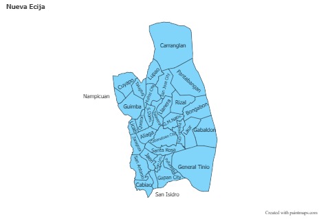 Contoh Peta untuk Nueva Ecija (biru)