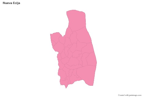 Contoh Peta untuk Nueva Ecija (merah jambu,garis besar)