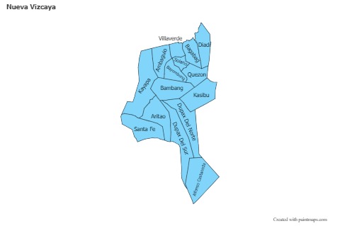 Mapas de muestra para Nueva Vizcaya (azul,contorno,sombrío)