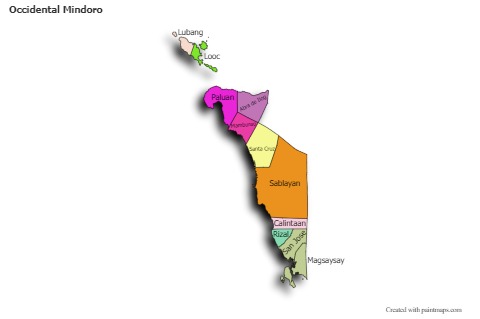 Sample Maps for Occidental Mindoro (colored,shadowy)
