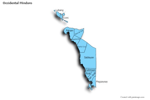 Sample Maps for Occidental Mindoro (blue,shadowy)