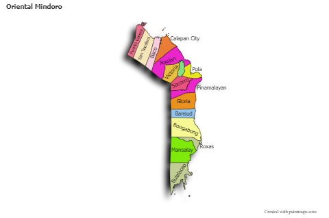 Contoh Peta untuk Oriental Mindoro (berwarna,bayangan)