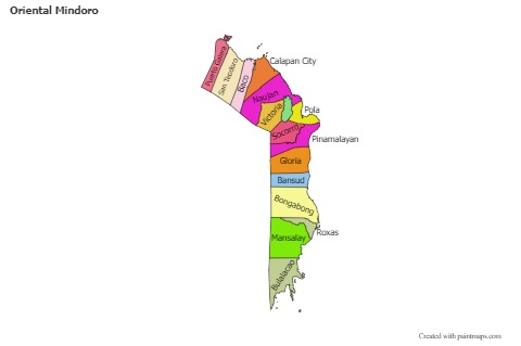 Contoh Peta untuk Oriental Mindoro (berwarna)