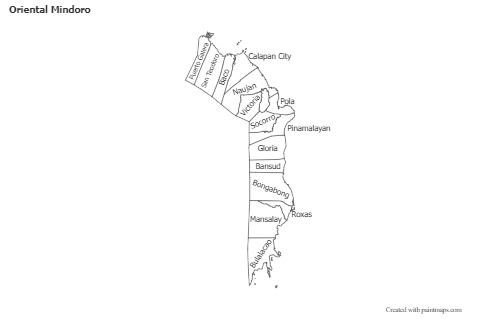Contoh Peta untuk Oriental Mindoro (hitam-putih)