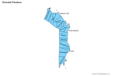 Contoh Peta untuk Oriental Mindoro (biru)