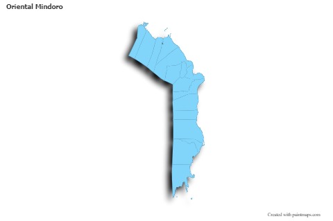 Contoh Peta untuk Oriental Mindoro (biru,garis luar,bayangan)