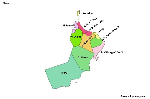 Contoh Peta untuk Oman (berwarna)