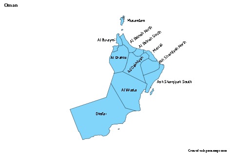 Contoh Peta untuk Oman (biru)