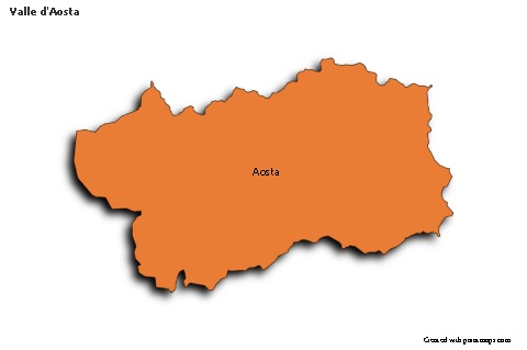Contoh Peta untuk Valle d'Aosta (berwarna,bayangan)