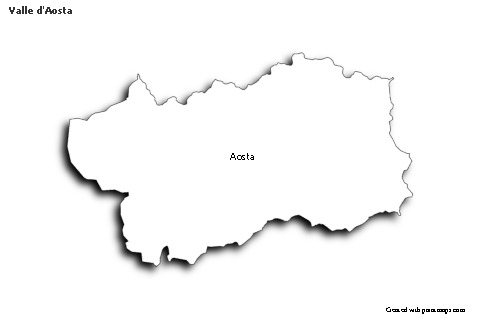 Contoh Peta untuk Valle d'Aosta (hitam-putih,bayangan)