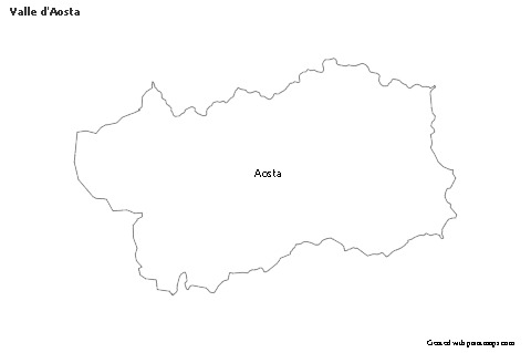 Contoh Peta untuk Valle d'Aosta (hitam-putih)