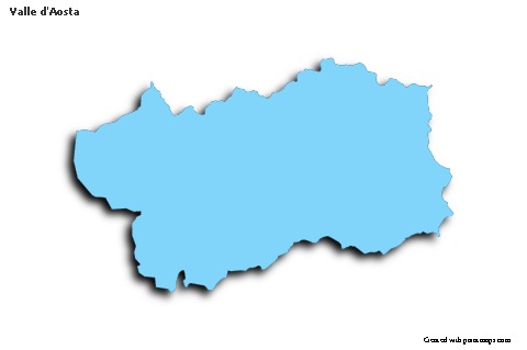 Contoh Peta untuk Valle d'Aosta (biru,garis luar,bayangan)