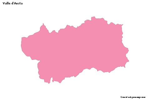 Contoh Peta untuk Valle d'Aosta (merah jambu,garis besar)