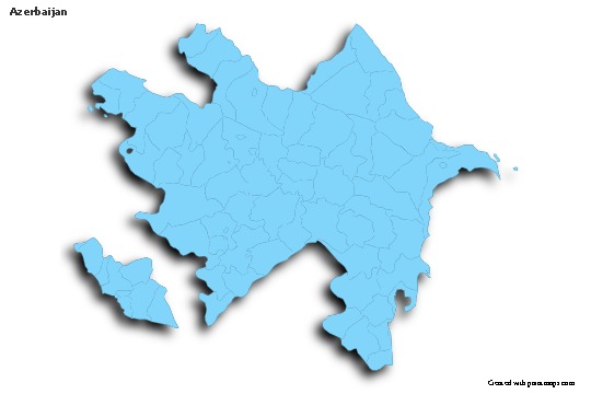 Sample Maps for Azerbaijan (blue,outline,shadowy)