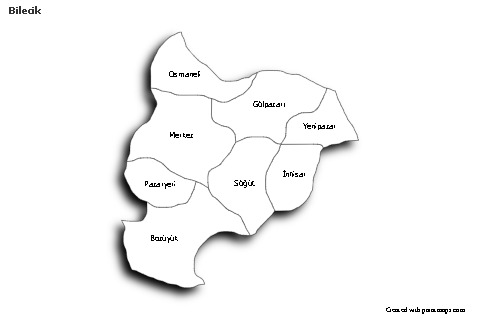 Sample Maps for Bilecik (black-white,shadowy)