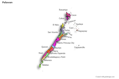 Sample Maps for Palawan (colored,shadowy)