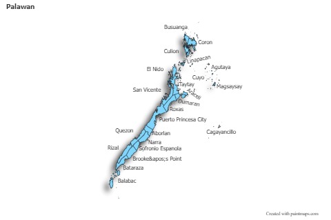 Sample Maps for Palawan (blue,shadowy)
