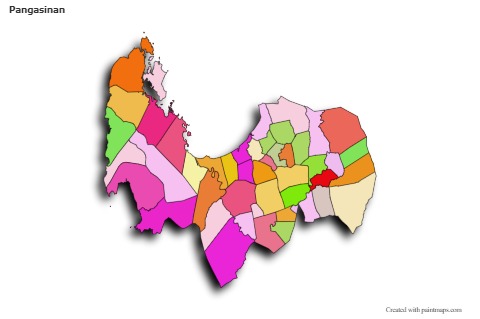 Pangasinan için Örnek Haritalar (renkli,gölgeli)