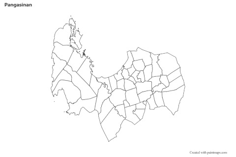 Pangasinan için Örnek Haritalar (siyah-beyaz)