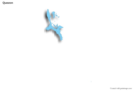 Contoh Peta untuk Quezon (biru,garis luar,bayangan)