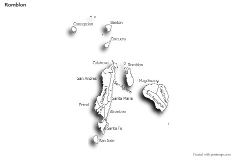 Sample Maps for Romblon (black-white,shadowy)