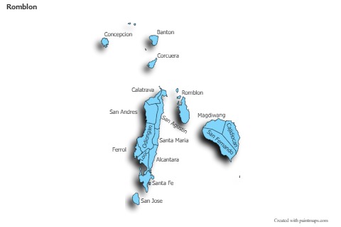 Sample Maps for Romblon (blue,shadowy)