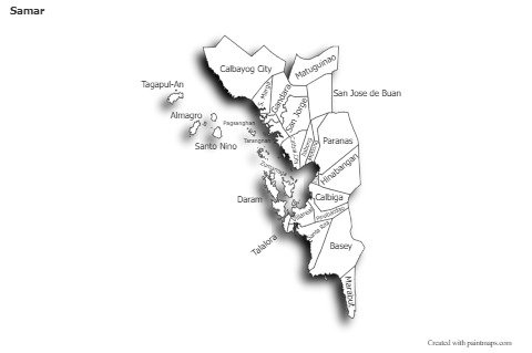 Sample Maps for Samar (black-white,shadowy)
