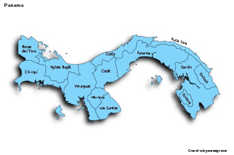 Sample Maps for Panama (blue,shadowy)