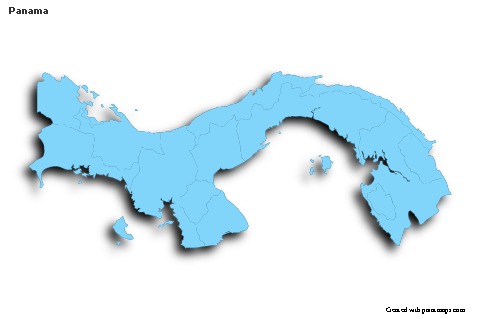 Sample Maps for Panama (blue,outline,shadowy)