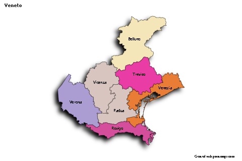 Sample Maps for Veneto (colored,shadowy)