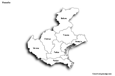 Sample Maps for Veneto (black-white,shadowy)