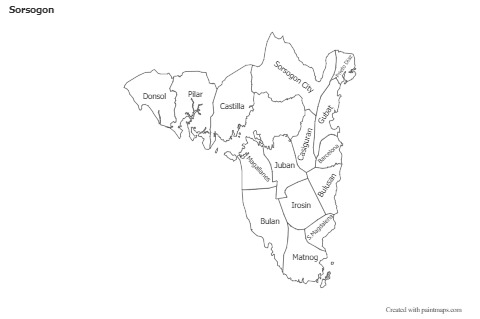 Contoh Peta untuk Sorsogon (hitam-putih)