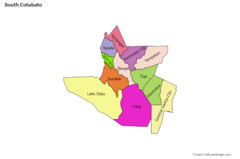 Contoh Peta untuk South Cotabato (berwarna)