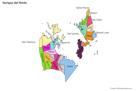 Contoh Peta untuk Surigao del Norte (berwarna)